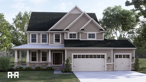 The Harbor Springs house plan, exterior view 1